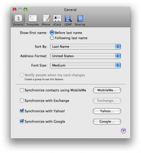 Address Book preferences